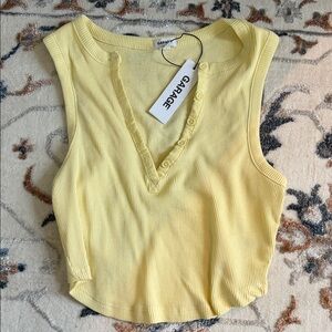 Garage Sunny Yellow Ribbed Tank Top
